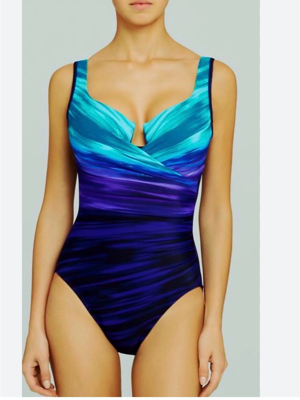 Miraclesuit Blue Teal Ombre One-Piece Swimsuit